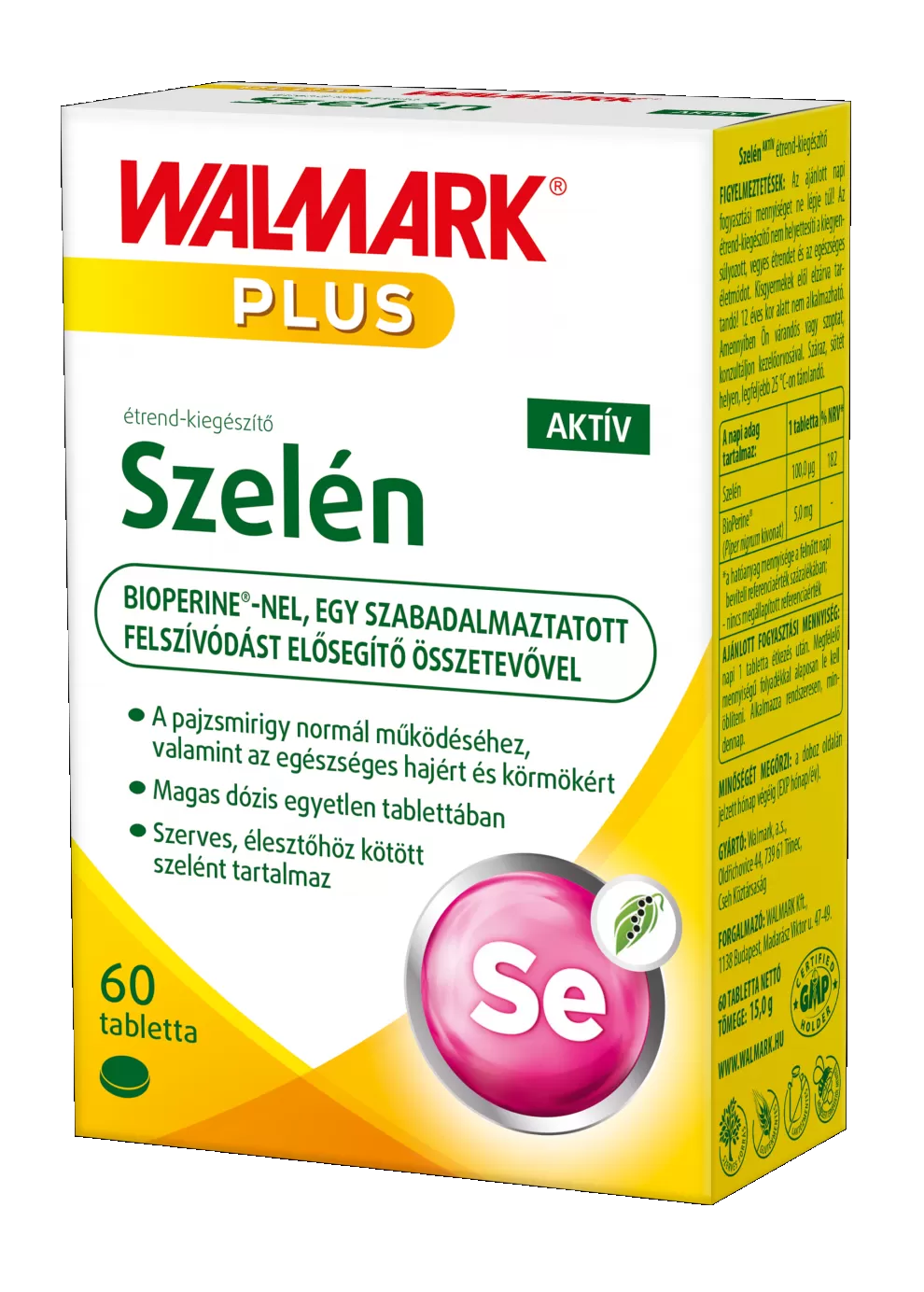 Szent Endre Gyógyszertár - Walmark bioperin szelén aktív tabletta  60x