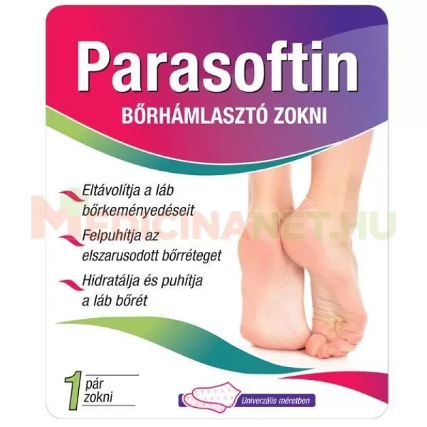 Szent Endre Gyógyszertár - Parasoftin bőrhámlasztó zokni  1par