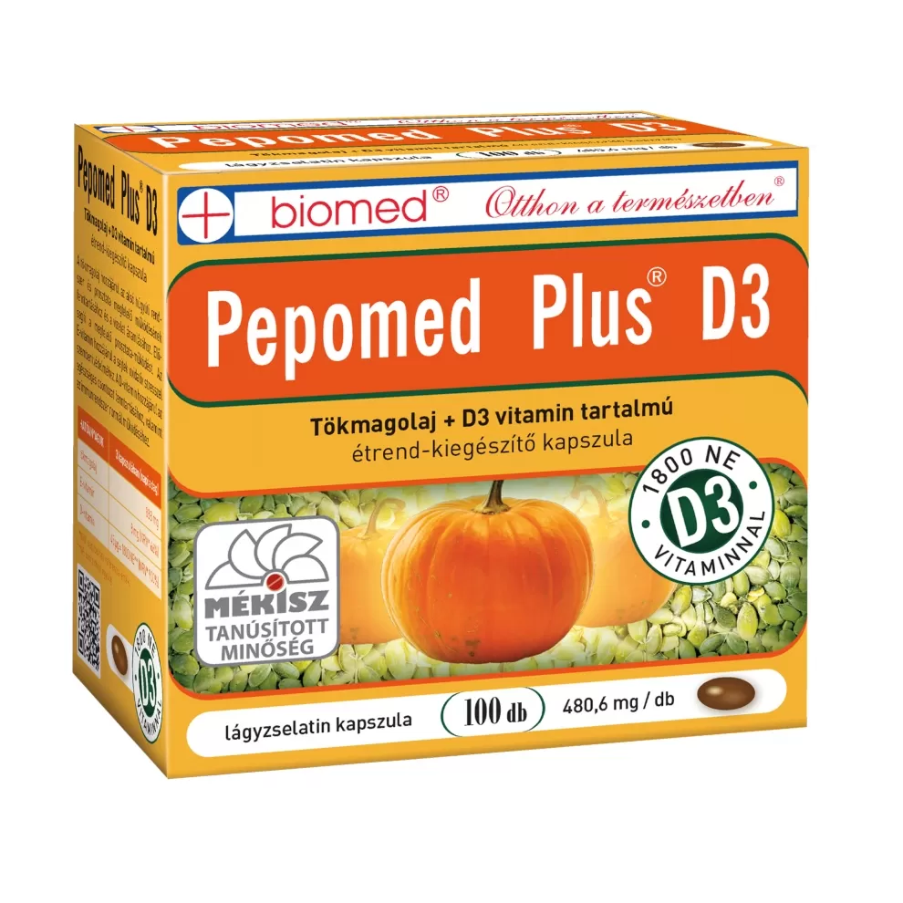 Szent Endre Gyógyszertár - Biomed pepomed plus d3-vitamin kapszula 100x