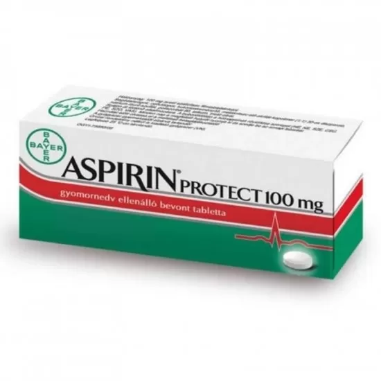 Szent Endre Gyógyszertár - Aspirin protect 100 mg gyomornedv ellenálló bevont tabletta 56x