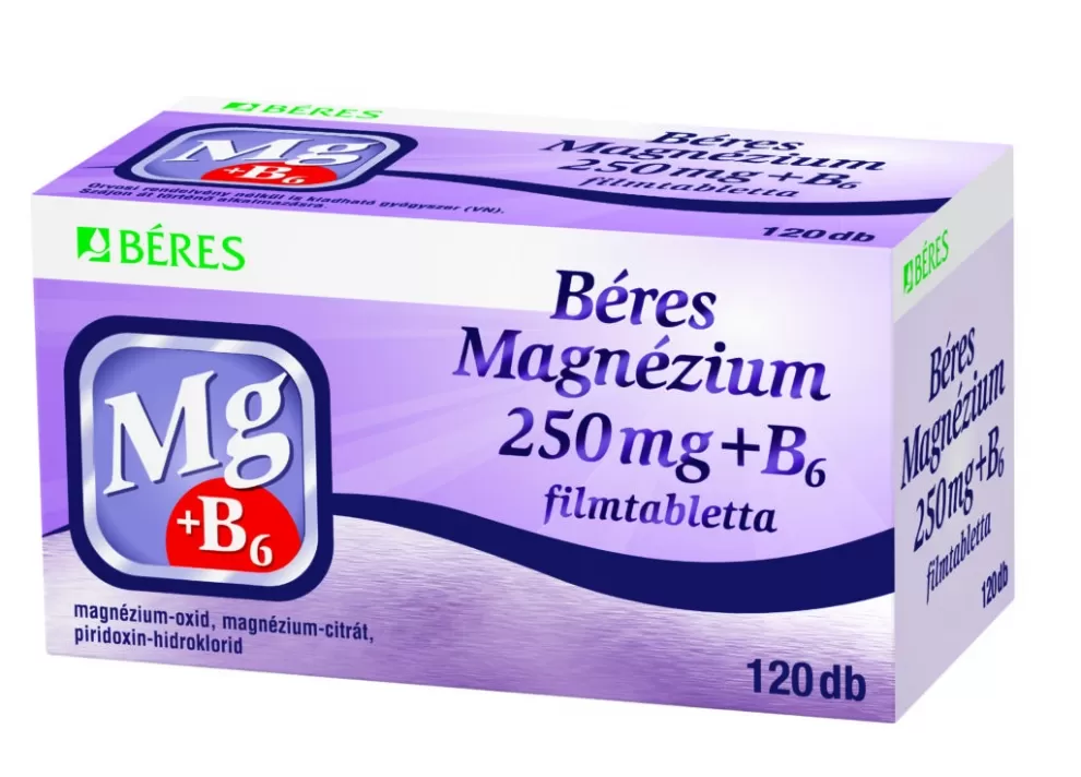 Szent Endre Gyógyszertár - Béres magnézium 250 mg+b6 filmtabletta 120x
