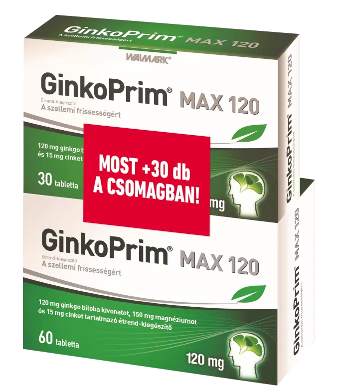 Szent Endre Gyógyszertár - Walmark ginkoprim max 120mg tabletta 60+30