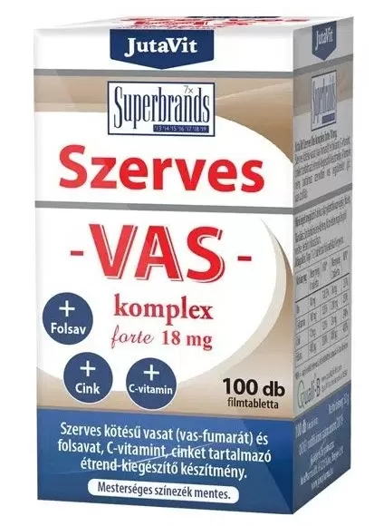 Szent Endre Gyógyszertár - Jutavit szerves vas-komplex forte 18mg filmtabletta 100x