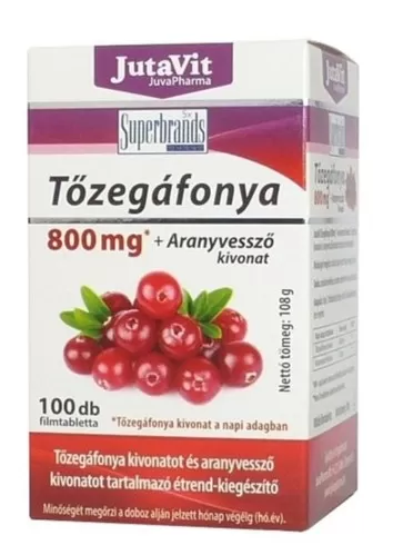 Szent Endre Gyógyszertár - Jutavit tőzegáfonya 800mg+aranyvessző tabletta  100x