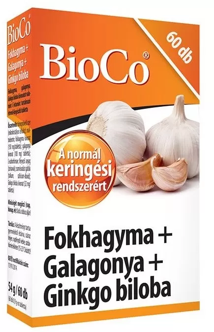 Szent Endre Gyógyszertár - Bioco fokhagyma galagonya ginkgo tabletta  60x