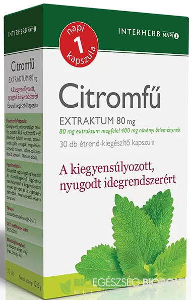 Szent Endre Gyógyszertár - Interherb napi 1 citromfű extra kapszula 30x