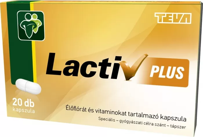 Szent Endre Gyógyszertár - Lactiv plusz élőflóra étrendkiegészítő kapszula 20x