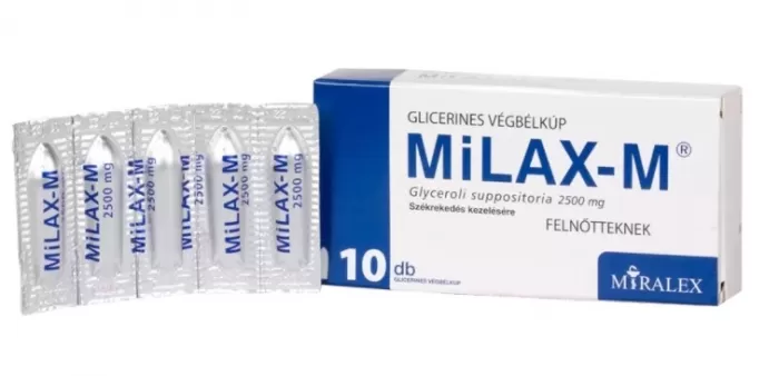 Szent Endre Gyógyszertár - Milax-m glicerines végbélkúp 2500mg  10x