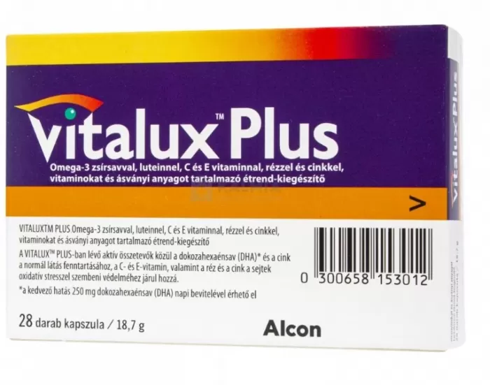 Szent Endre Gyógyszertár - Vitalux plus omeg-3 lutein 10mg étrendkiegészítő kapszula  28x