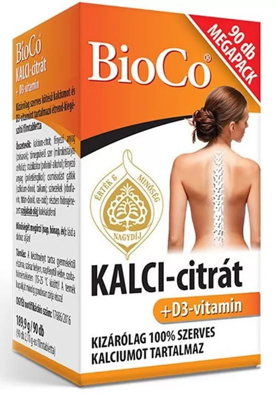 Szent Endre Gyógyszertár - Bioco kalci-citrát+d3-vitamin filmtabletta 90x