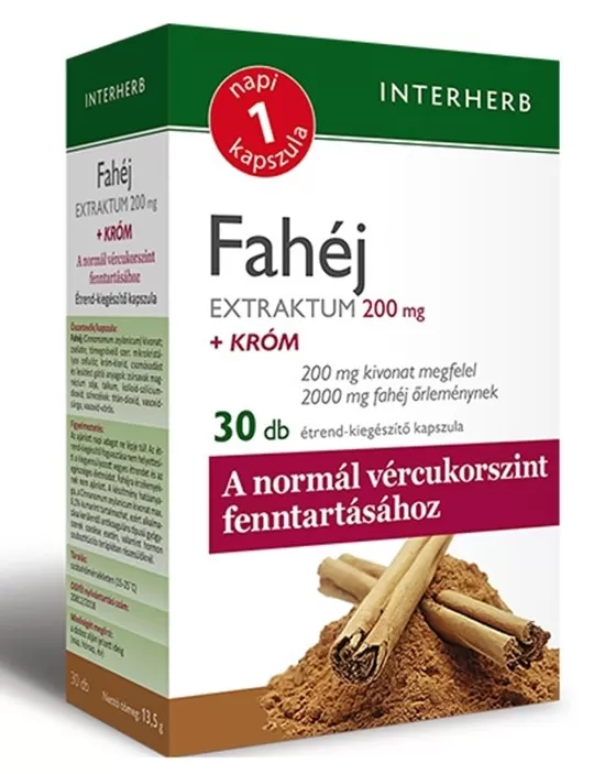 Szent Endre Gyógyszertár - Interherb napi 1 fahéj+króm extraktum kapszula 30x