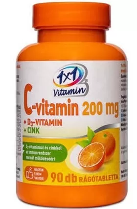 Szent Endre Gyógyszertár - Vitaplus 1x1 c-vitamin 200+d3+cink rágótabletta  90x